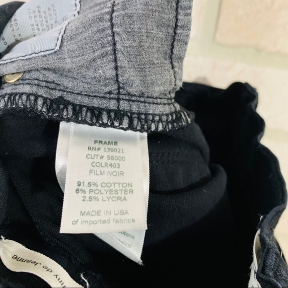 Frame Le Skinny de Jeanne Ripped Distressed Jeans in Film Noir Wash Size 24 - Picture 13 of 13